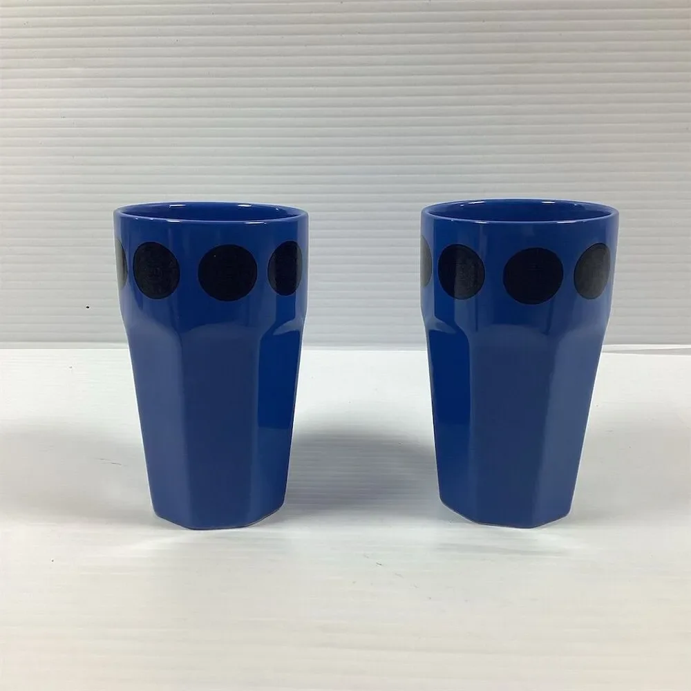 Estelle Set‎ of 2 Oreo Cookie Blue Ceramic Tumblers 5